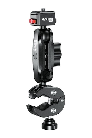 Kelepçe Bağlantılı 360 Aksiyon Kamera Tutucu Tak Çıkar Başlıklı Siyah