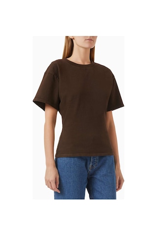 Banana Cici Eero Cinched T-shirt - Beyaz - Pamuklu Premium Kumaş İle Şık Tasarım Kahverengi