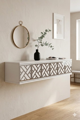 Da1238bs Arex Dresuar , Antre Hol Rafı Beyaz-silver 120cm