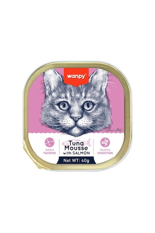 Wanpy Kedi 40g 6'lı Ton Balıklı & Somonlu Alutray Yaş Mama