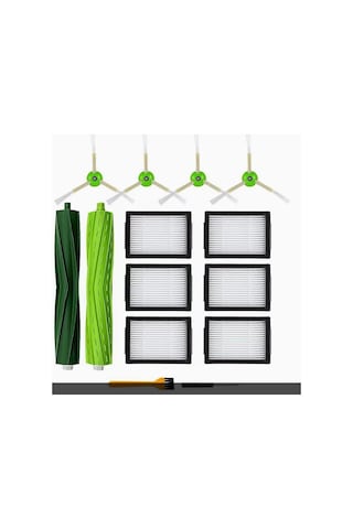 Moveevo Irobot Roomba Combo J7+ Temizleyici Robotu İçin Ana Fırça, Yan Fırça, Filtre, Toz Çanta Ve Mendil Aksesuar Seti