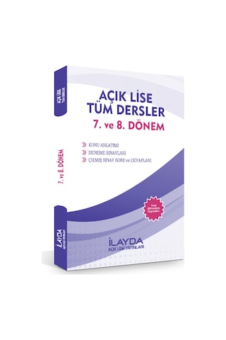 Açık Lise 7. ve 8. Dönem Tüm Dersler Yardımcı Kitabı 2022 Baskı