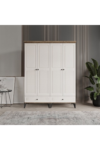 Beenal Nisa 4 Kapaklı Gardırop Dolap 160cm Atlantik Çam-aytaşı