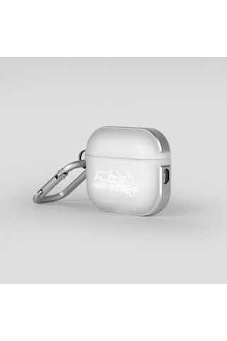 Apple Uyumlu AirPods Pro 2 Kılıf Skinarma Transparan Mat Tasarım Kinzoku Kılıf Beyaz