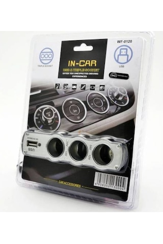 Araç Çakmaklık Çoğaltıcı Usb Araba Çakmak Soket Çoklayıcı Şarj