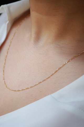 Diamine 14 Ayar Altın İnce Figaro Zincir Kolye