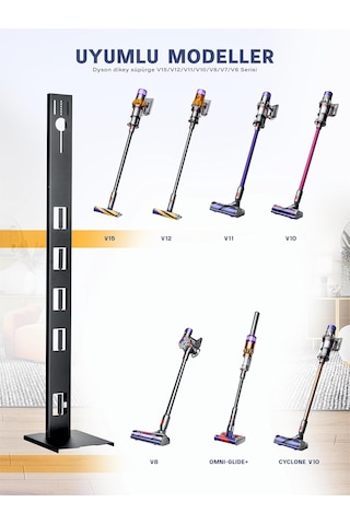 Dikey Süpürge Standı / Şarjlı Süpürge Standı / Dyson Stand / Bütün Süpürge Modelleri İle Uyumlu / V15-gen5 U Diğer