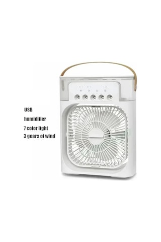 White Yeni 3 In 1 Fan Klima Ev Küçük Hava Soğutucu Led Gece