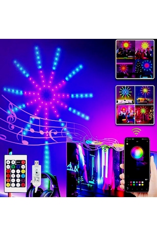 Gökkuşağı Işıkları Led Şerit Rgb Akıllı Dans Işıkları Parti
