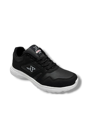 Xstep 020-26 Cilt Deri Anatomik Erkek Sneaker Siyah Beyaz Siyah