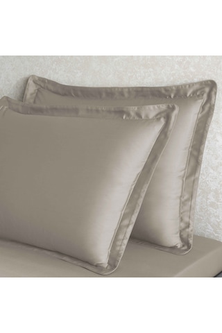 Linens X Tencel Lyocell 2'li Volanlı Yastık Kılıfı Seti Vizon