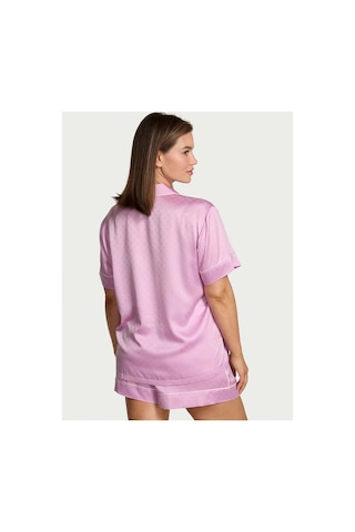 Victoria's Secret Glazed Saten Kalpli Kısa Pijama Takımı Lila