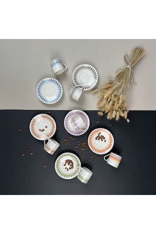 Porser Palm Mix 12 Parça Kahve Fincan Takımı