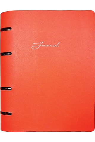Ringo Vegan Deri Mekanizmalı İçi Değişebilen Defter A5 192 Sayfa 100 Gr Çizgili Kırmızı Kırmızı
