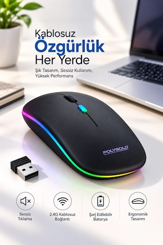 Sessiz Tıklama 800 1200 1600 Dpı Ayarlanabilir Mouse Najmaddin