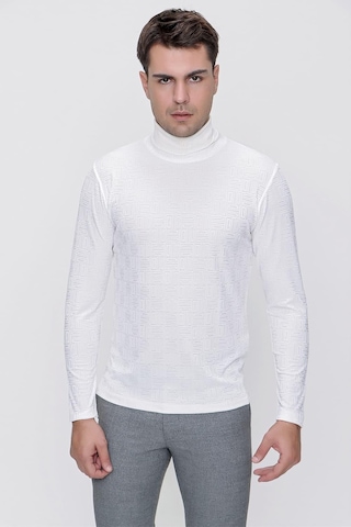 Efor Ts 775 Slim Fit Ekru Basic T-shirt Ekru