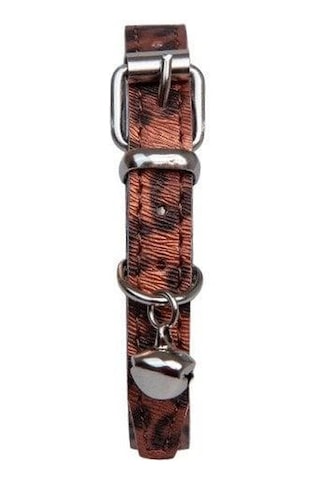 Bakır Leopar Desenli Deri Kedi Köpek Boyun Tasması 30 Cm-18516