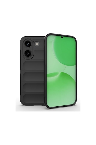 Xiaomi Poco X8 Pro Kılıf Elde Tutma Kolaylıkla Kaydırmaz Kenar Line Dizayn Optietnik Kapak Siyah