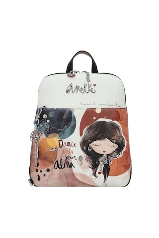 Anekke Alma City Sırt Çantası 30 Cm Anahtarlıklı, Hafif Ve Şık Çok Bölmeli Kadın Çantası Çok Renkli