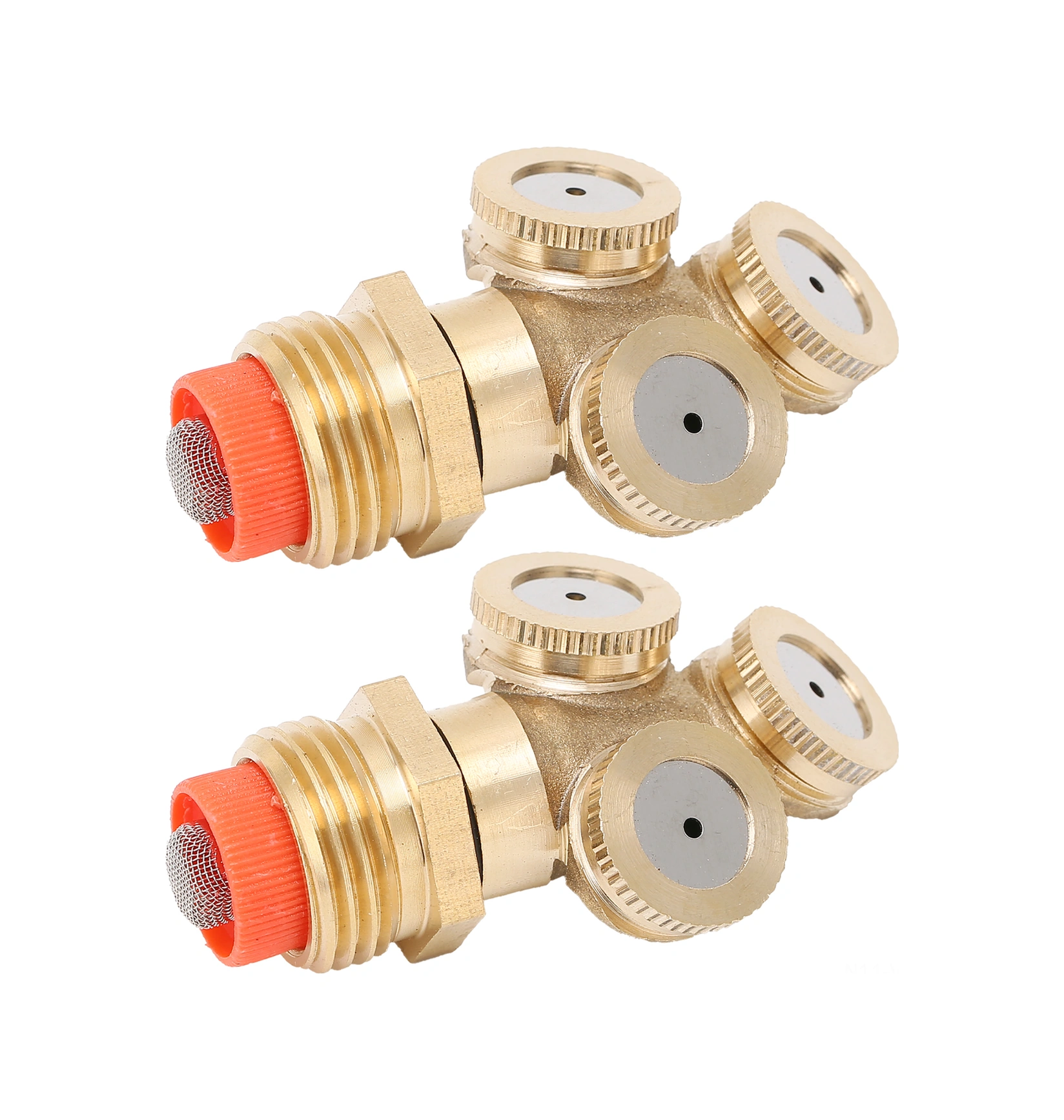 Vkemall 2 Adet Bakır Tarım Sulama Başlığı - 3 Ağızlı Filtreli Yüksek Basınçlı Bahçe, Seracılık Ve Sebze Bahçeleri İçin