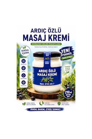 Ardıç Özlü Masaj Kremi 210 Ml Doğal İçerikli Ferahlatıcı Masaj Kremi Günlük Kullanıma Uygun