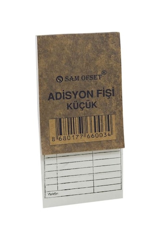 Küçük Boy Adisyon Fişi 12'Li