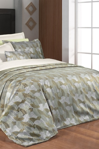 Sarev Ulrika Gri Çift Kişilik %100 Pamuk Nevresim Takımı Ve Yatak Örtüsü Seti Gri