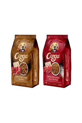 Cango Kuzu Etli Pirinçli + Biftekli Karma Paket Yetişkin Köpek Maması 2 x 10 KG