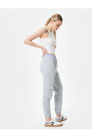 Koton Jogger Kargo Eşofman Altı Çift Bel Detaylı Renk Kontrastlı Gri 4sak30036ek 4SAK30036EK031 Gri