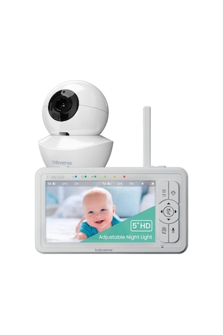 Babysense Hd 5 Inç Bebek Monitörü, 2 Kamera, Wifi Gerektirmez, Gece Işığı, 4x Zoom, 4000mah Pil, 2 Yönlü Ses Kamera Sistemi
