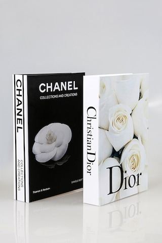 2'li Beyaz Gül/gül Dekoratif Kitap Kutu 2'li Beyaz Gül/gül Dekoratif Kitap Kutu