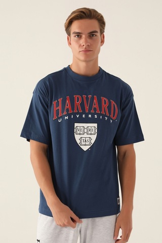 Harvard Veritas Koyu İndigo Erkek T-shirt 5274-42906 Koyu İndigo