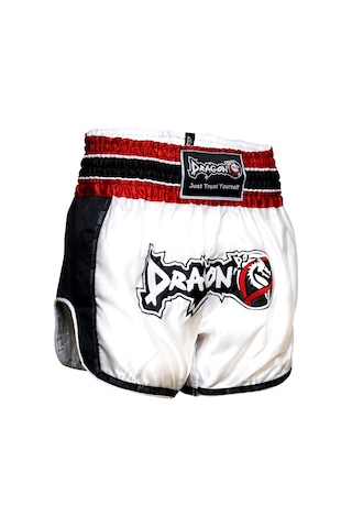 Dragondo Mt3075 Retro Neo Muaythai Şortu Beyaz Muay Thai Şort Beyaz