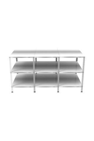 3 Katlı Galvaniz Paketleme Masası - Atölye, Depo, Hobi Çalışma Masası 177x93 Cm-75 Cm Gri