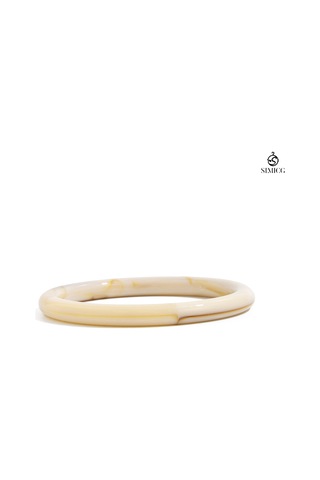 Vintage Doğal Desen Geniş Bileklik Beyaz