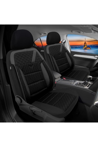 Minderland K1 - Volkswagen Caddy İle Uyumlu Koltuk Kılıfı, Tam Takım/siyah