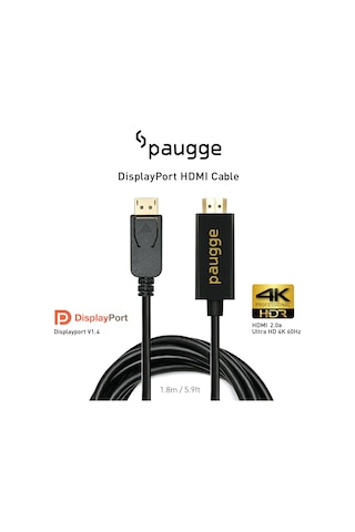 Paugge 4K 60Hz Hdr Hdcp 2.2 Destekli Displayport To Hdmi Kablo