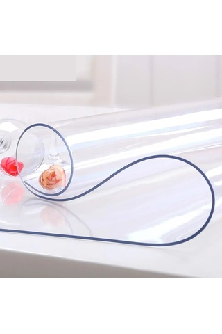 Şeffaf Masa Koruyucu Örtü 2,00 Mm Kalın Pvc Mika Masa Örtüsü Su Geçirmez Çizilmelere Karşı Koruyucu