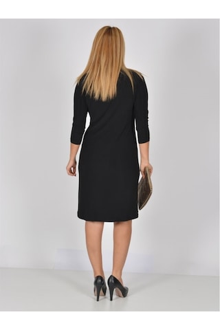 Nidya Moda Büyük Beden Vyaka Hazır Elbise-4039S Siyah