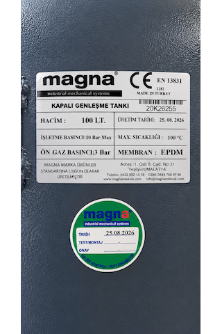 100 Lt. Kapalı Genleşme Tankı 10 Bar
