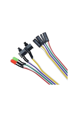 Ancheyn Ana Kart Power Kablosu Led Işıklı Reset Açma Kapama Butonu Kablosu On Off Switch 5064