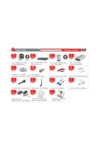 Sesli - 5 Kameralı Fullhd Gece Renkli Ve Işıklı Güvenlik Kamerası - Kamera Seti 320gb Disk