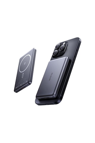 Mc-4651 10000mah 20w Metal Ultra İnce Manyetik Kablosuz Powerbank - Si Siyah
