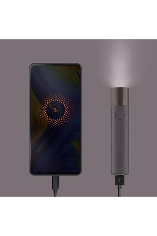 Siyah Xiaomi Solove El Feneri X3 Usb Tip-c Şarj Edilebilir Elektrikli Torch Parlaklık Edc El Feneri 3000 Mah Güç Bankası Mini Led Torch Siyah