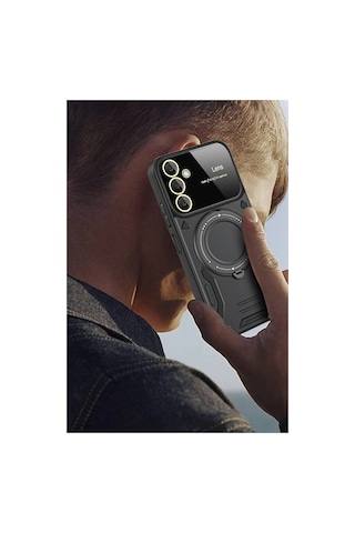 Samsung Galaxy Uyumlu A25 5g Kılıf Joy Lens Standlı Kap E941d Kırmızı