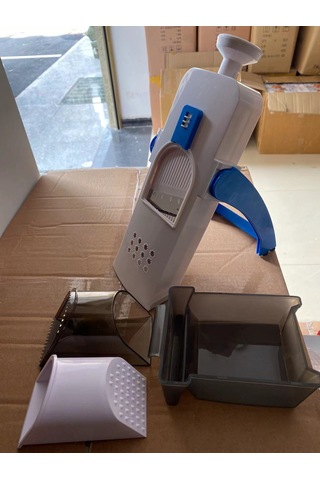 Padalink Mutfakta Kullanım İçin Çok Fonksiyonlu Ayarlanabilir Sebze Meyve Dilimleyici, 8 Vitesli Paslanmaz Çelik Rendeleyici - Mavi