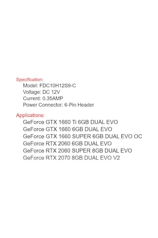 Fdc10H12S9 C For Asus Gtx 1660 Super 1660Ti 2060 2070 Dual Evo Gr