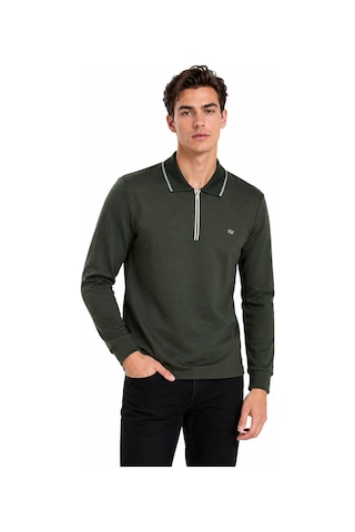 Advante Erkek Mevsimlik Spor Polo Yaka Fermuarlı Sweatshırt Bgl-st05468 Haki