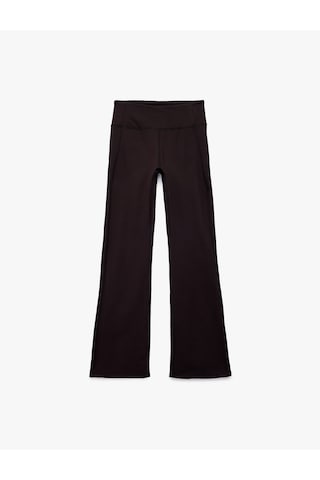 Koton Yüksek Bel İspanyol Paça Slim Fit Tayt Siyah 6wak40154nk Siyah