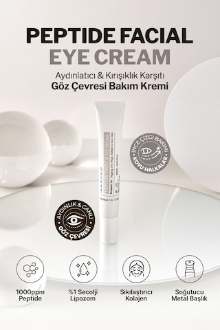 Derma Factory Peptit İçeren Sıkılaştırıcı Masaj Başlıklı Göz ve Yüz Kremi Derma Factory Peptide 20 ML